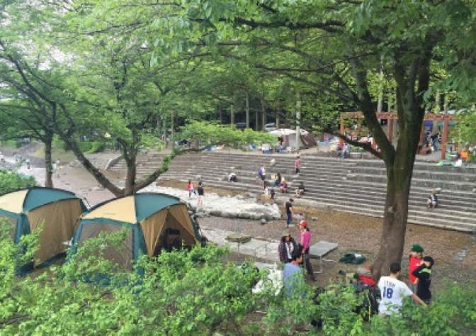 池田町大津谷公園でBBQ