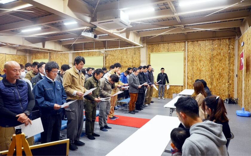 森住建の着工式のようす